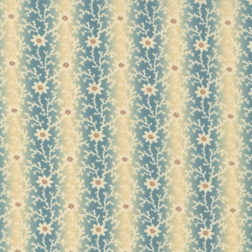 [MOD-31643-16] Kates Garden Gate Floral Stripe Aqua by Betsy Chutchian for Moda Fabrics