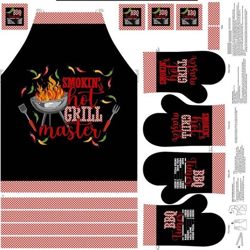 [NOR-24801-99] Smokin Hot Apron And Hot Mitts Panel