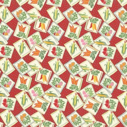 [KAUF-21035-116] Sunnyside Farm Seed Packets Tomato By Debbie Beaves From Flowerhouse For Robert Kaufman Fabrics