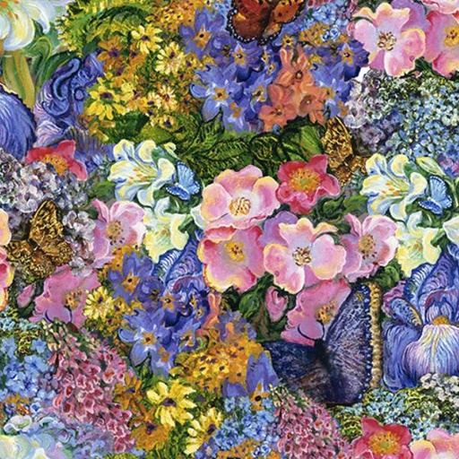 [3W-19187-MLT] Power Of The Element Spring Floral Multi By Josephine Wall For 3 Wishes