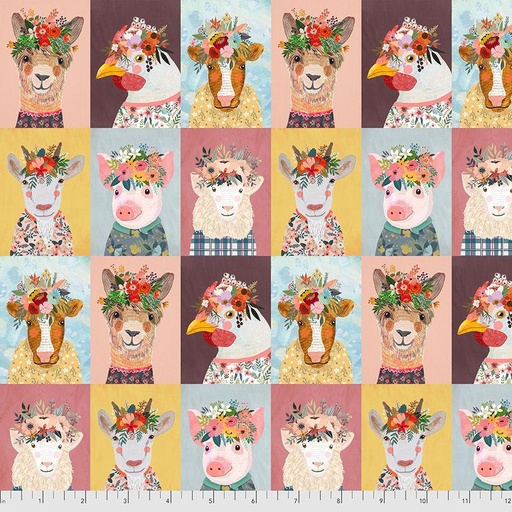 [FS-PWMC006-MULT] Farm Friends Animals Multi By Mia Charro For Free Spirit