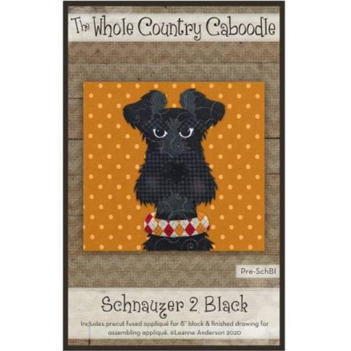 [PRE-SchBl] Schnauzer 2 Black Precut Prefused Applique Kit From The Whole Country Caboodle