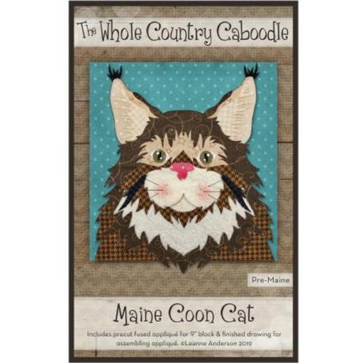 [PRE-Maine] Maine Coon Cat Precut Prefused Applique Kit from The Whole Country Caboodle