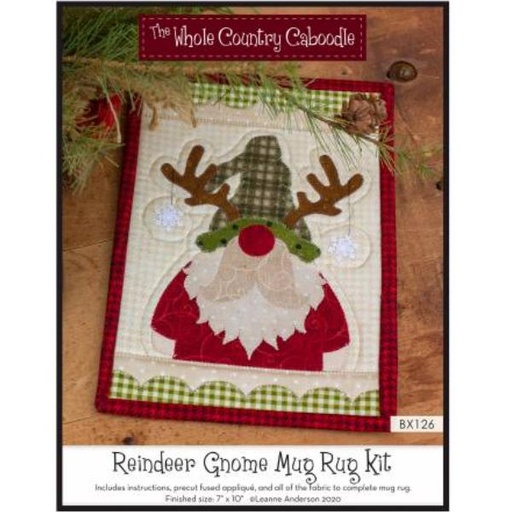 [CKR-BX-126] Reindeer Gnome Mug Rug Kit By Leanne Anderson For Whole Country Caboodle