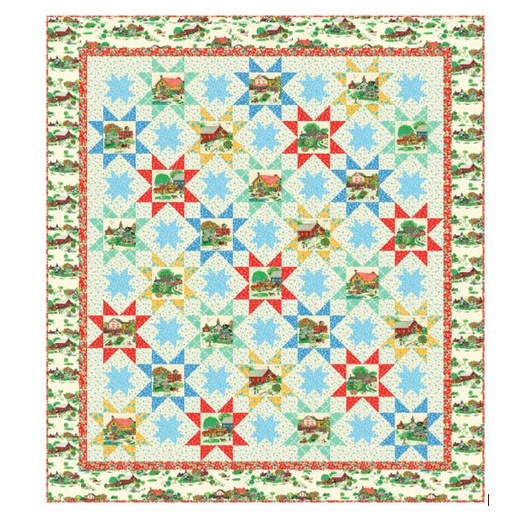 [PP-SunnysideFarm] Sunnyside Farm Quilt Kit From Robert Kaufman