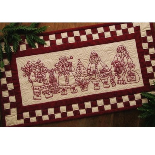 [PP-SantaQuartetKit] Santa Quartet Table Runner Machine Embroidery Kit