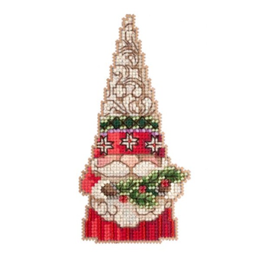 [WIC-JS20-2214] Gnome Holding Holly Cross Stitch Kit By Jim Shore For Mill Hill