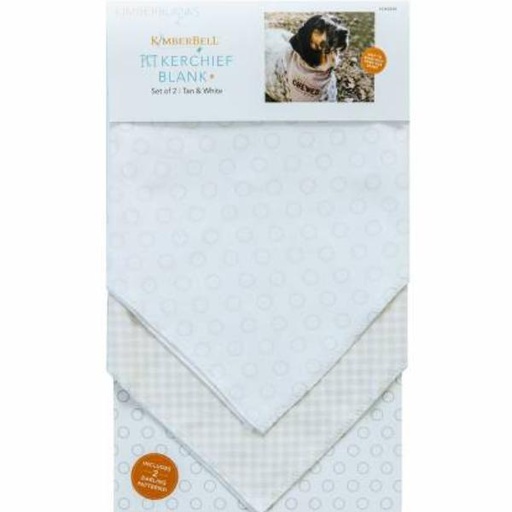 [KD-KB-248] Pet Kerchief Blanks, Set Of 2, Tan & White By Kimberbell