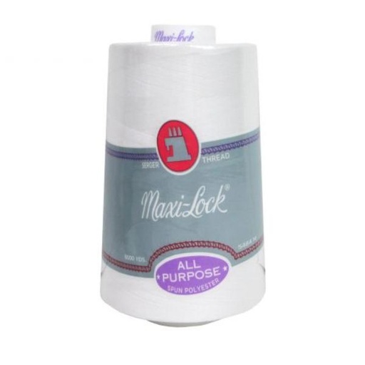 [AE-60-32109] Maxi Lock Serger Thread White 6000yd Cone by A & E