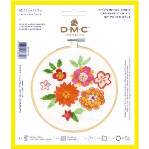 [DMC-BK1913] Japanese Flowers  Counted Cross Stitch Kit From Dimensions