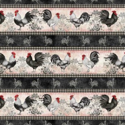 [WP-39764-193] Proud Rooster Stripe Multi By Susan Winget For Wilmington Prints