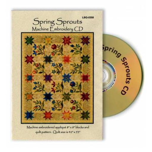 [LBQ-0358] Spring Sprouts Machine Embroidery CD by Edyta Sitar for Laundry Basket Quilts