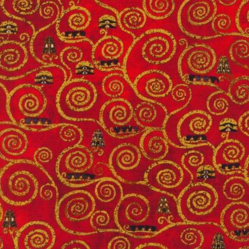 [KAUF-21350-3] Gustav Klimt Swirls Red From Robert Kaufman