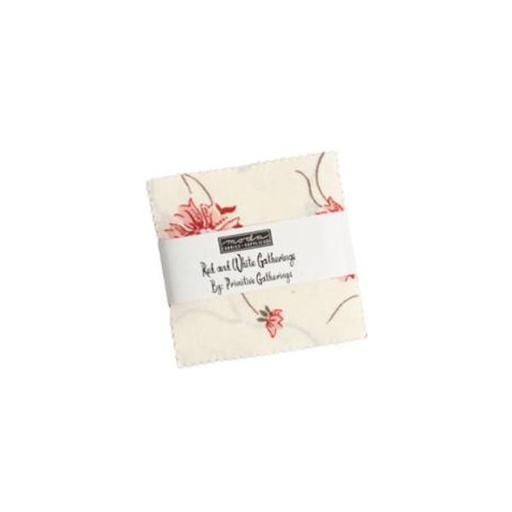 [MOD-49190MC] Red White Gatherings Mini Charms by Primitive Gatherings for Moda Fabrics