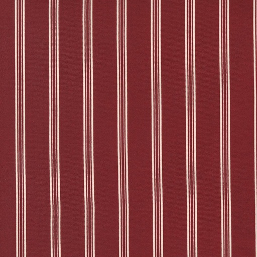 [MOD-49194-15] Red White Gatherings Stripe Burgundy By Primitive Gatherings For Moda Fabrics