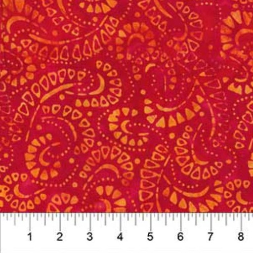 [NOR-80871-24] Birds Of Paradise Lipstick Red By Banyan Batiks For Northcott