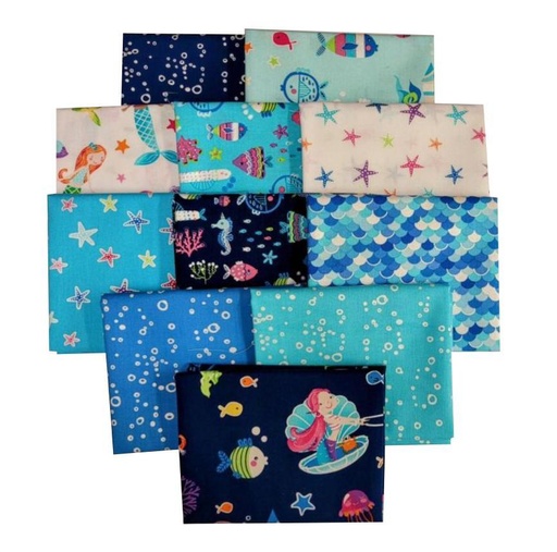 [PP-MermaidsF4] Mystical Mermaids Fat Quarter Bundle From Benartex