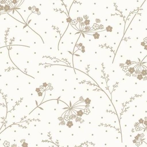 [MAY-9394-SWT] Kimberbell Basics Queen Anne'S Lace White/Taupe By Kimberbell Designs For Maywood Studio