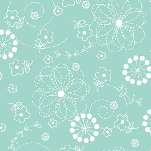 [MAY-QB201-Q] Kimberbell Doodles Teal 108In Wide Back By Maywood Studio