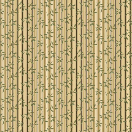 [MB-220480-GRN] Villa Flora Floral Striped Fern Green By Paula Barnes For Marcus Fabrics