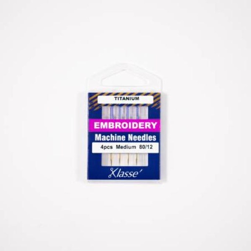 [KLAS-AA5108T] Titanium Embroidery Needle 80/12, 4 Needles from Klasse