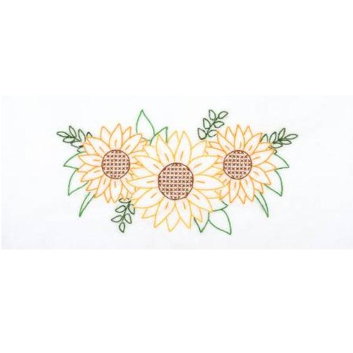 [JD-1600-721] Pillowcases Pe Golden Sunflowers From Jack Dempsey Needle Art