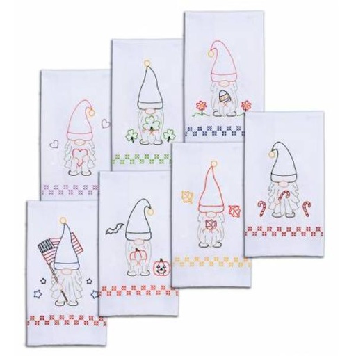 [JD-340-610] Decorative Hand Towel Set Holiday Gnomes From Jack Dempsey