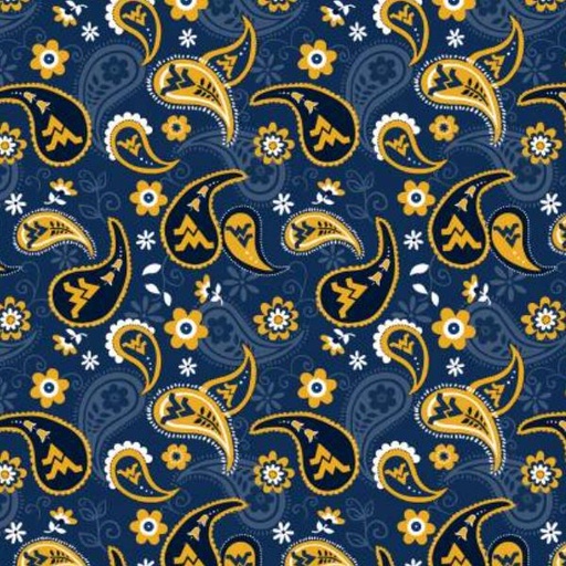 [SYK-WV-1200] Ncaa Wv Mountaineers Paisley From Sykel Enterprises