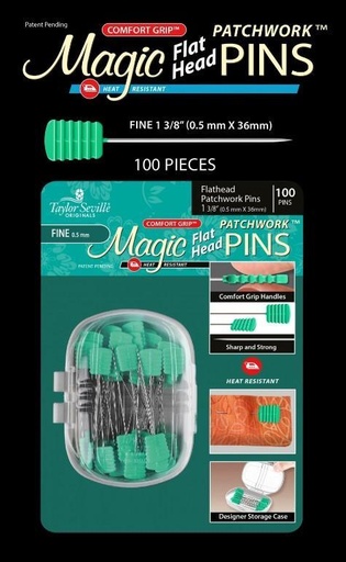 [MP-220122] Magic Pins Flathead Patchwork  0.5mm 100pc - 1-3/8 Inches Long