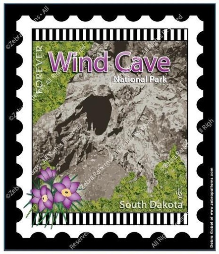 [ZEB-Wind Cave] National Parks Stamp: Wind Cave