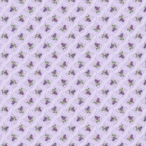 [NOR-25399-82] Lilac Garden Lilac Grid Pale Lilac/Multi By Deborah Edwards For Northcott