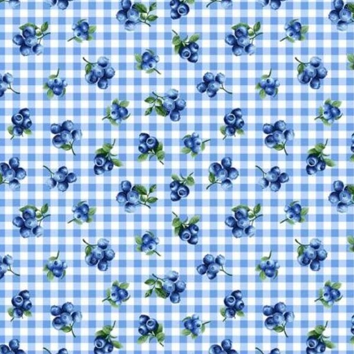 [TTR-1750-SKY] Blueberry Delight Gingham Sky By Timeless Treasures