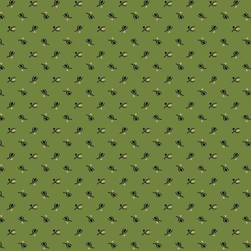 [MB-220313-GRN] Paula'S Companions Ii Buds Green By Paula Barnes For Marcus Fabrics