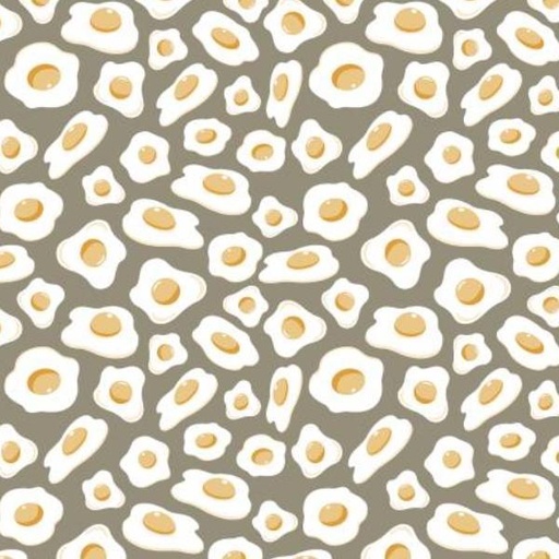 [COW-3793-62] Cluck Cluck Bloom Eggs Taupe By Teresa Magnuson For Clothworks