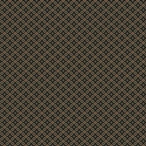 [HG-3077-95] Autumn Spice Foulard Diamonds Black/Taupe by Stacy West for Henry Glass