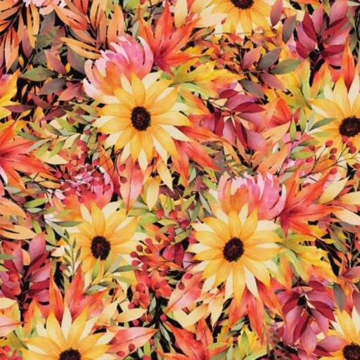 [WP-32103-539] Autumn Light Packed Flowers Multi By Lola Molina For Wilmington Prints