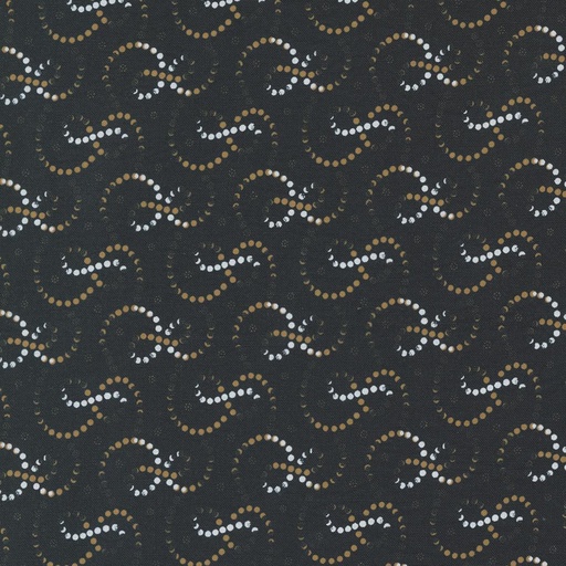 [MOD-49204-14] Rustic Gatherings Swirly Dots Black Dirt By Primitive Gatherings For Moda