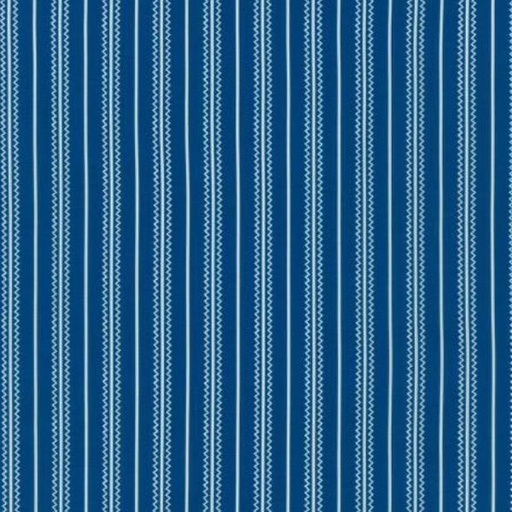 [KAUF-21273-9] Daisy'S Bluework Stripes Navy By Debbie Beaves For Robert Kaufman