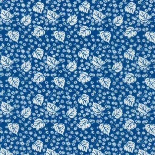 [KAUF-21267-9] Daisy'S Bluework Leaves Navy By Debbie Beaves For Robert Kaufman