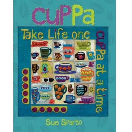 [SS-755] Cuppa Hand Embroidery Book By Sue Spargo For Folk-Art Quilts