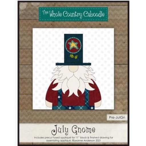 [WCC-PREJULGN] July Gnome Precut Fused Applique Pack  By Leanne Anderson For Whole Country Caboodle