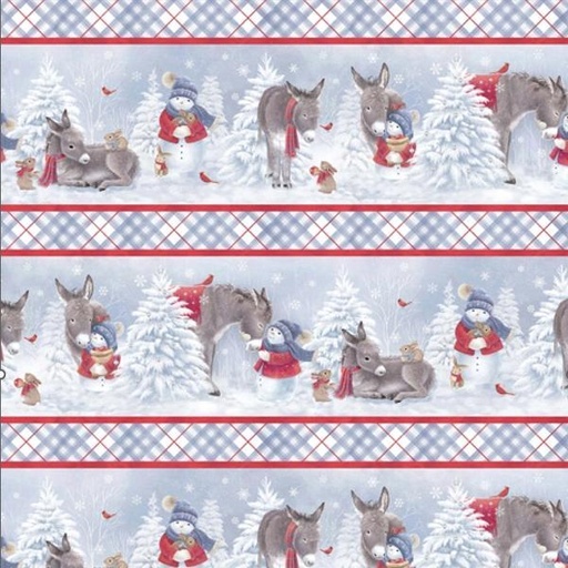 [NOR-25325-4] Little Donkey'S Christmas Border Print