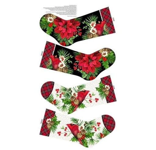 [NOR-25486-10] Cardinal Xmas Stocking Panel For Northcott