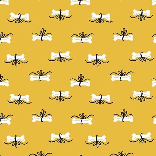 [AND-586-Y] Furry And Bright Bones Yellow By Andover Fabrics