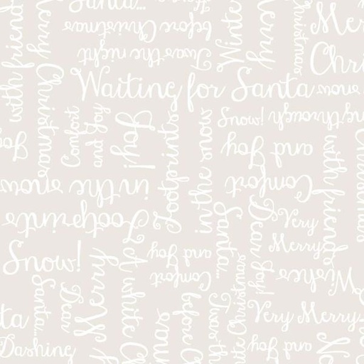 [MAY-10378-E] One Snowy Day Christmas Greetings Words Ecru By Hannah Dale For Maywood Studio