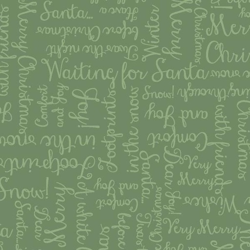 [MAY-10378-G2] One Snowy Day Christmas Greetings Words Dark Green By Hannah Dale For Maywood Studio