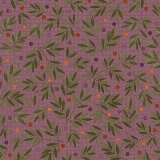 [MAY-9955-V] Autumn Harvest Leaf Berries Flannel Purple by Bonnie Sullivan for Maywood Studio