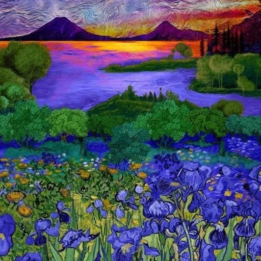 [TTR-2330-MULTI] Wild Iris Landscape Iris Panel Multi By Chong-A-Hwang For Timeless Treasures