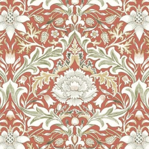 [FR-PWWM082.RED] Leicester Severne Red By The Originial Morris & Co For Free Spirit Fabrics