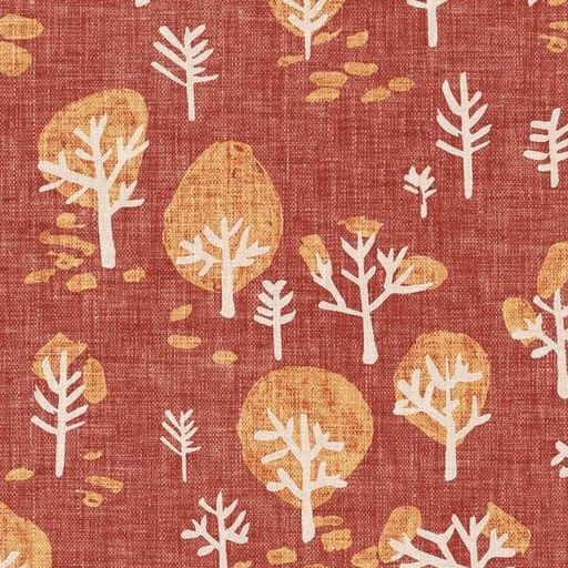 [COW-Y3864-72] Autumnity Dark Rust Trees By Esther Fallon Lou For Clothworks